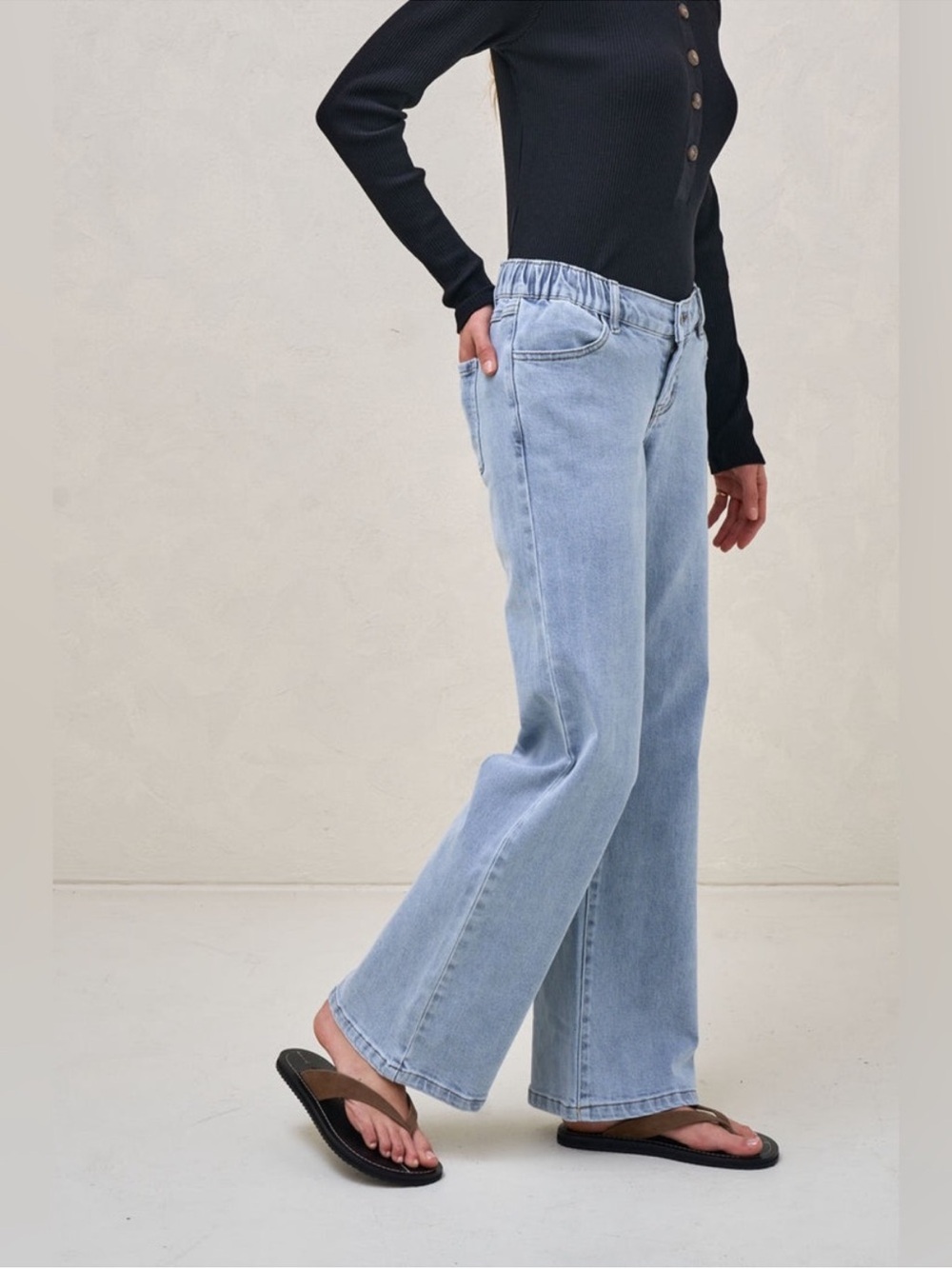 Bae. Day by Day Maternity/Postpartum Wide Leg Jeans